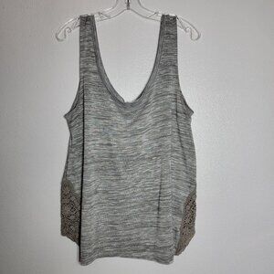 Torrid Gray‎ Space Dye Tank Top Plus Size 2X Crochet Sides Sleeveless Pullover